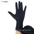 BIack powder-free safety disposable medical nitrile gloves